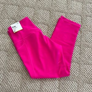 NWT M old navy high rise hot pink crop leggings tights